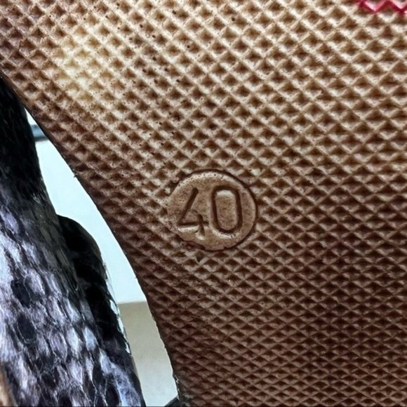 Topshop Chunky Platform Heel Sandals Snakeskin Gray Made in Italy US Size 9 - Picture 6 of 8